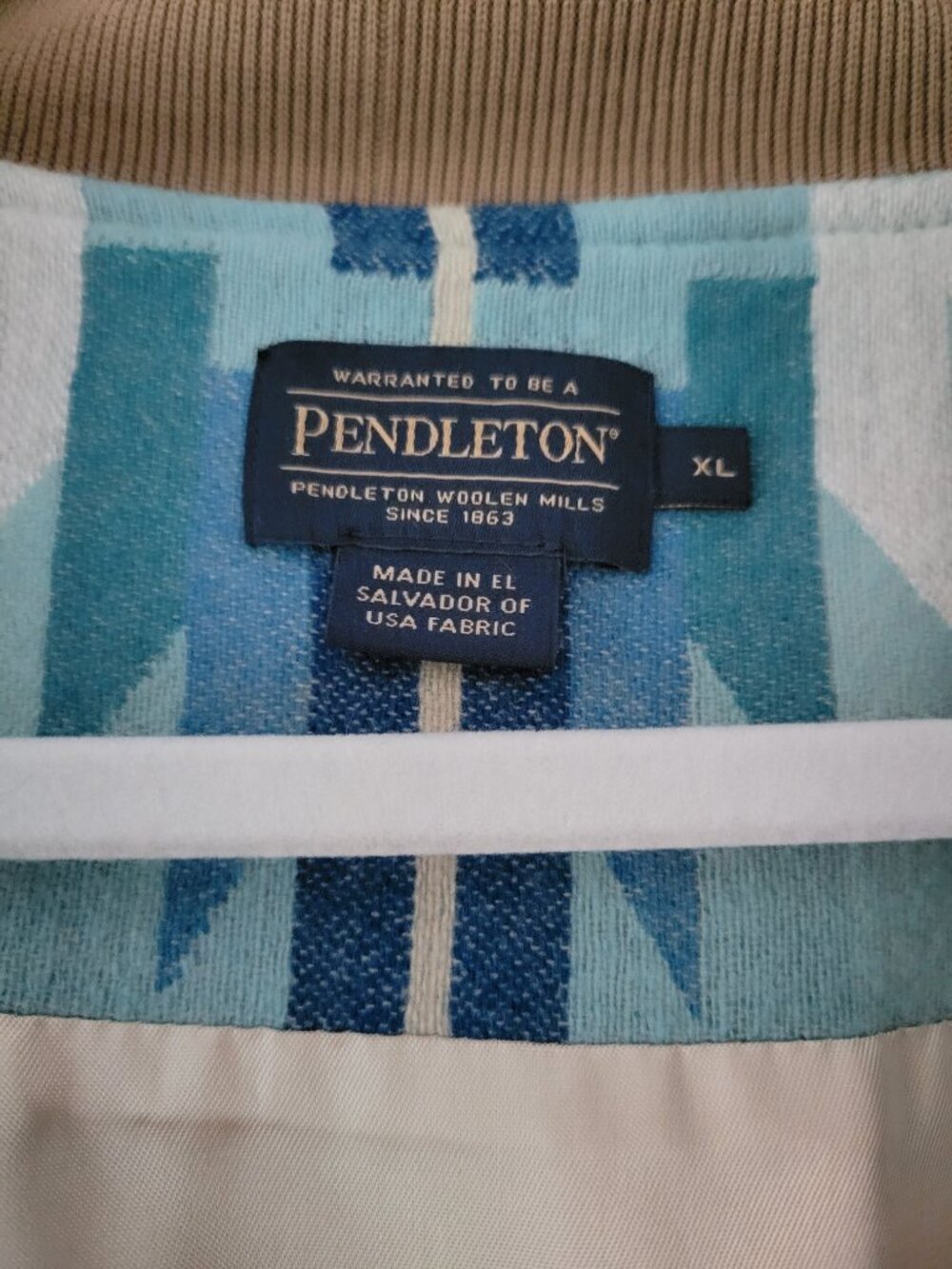 Limited-edition Pendleton Aqua Rio Rancher Wool Bomber Jacket Mint Condition XL - Picture 10 of 16